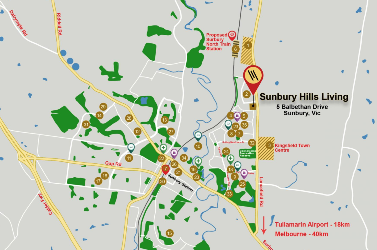 Sunbury Hills Living Location map